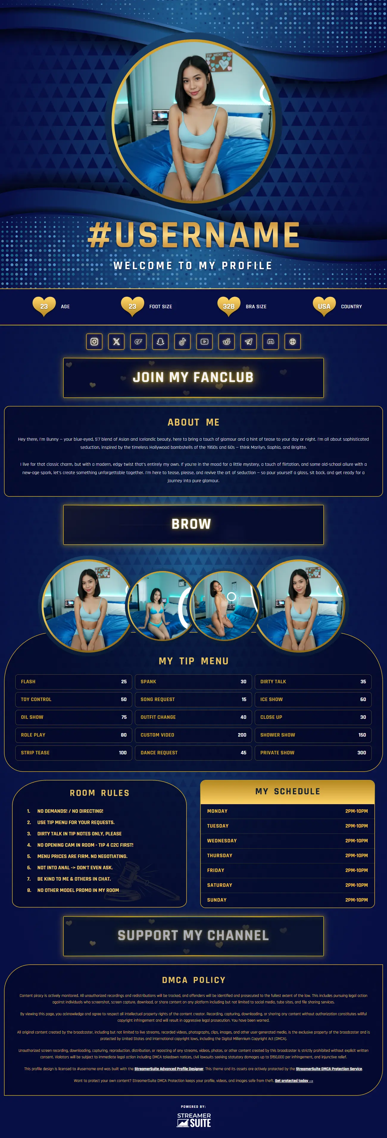 Royal Blueprint profile theme